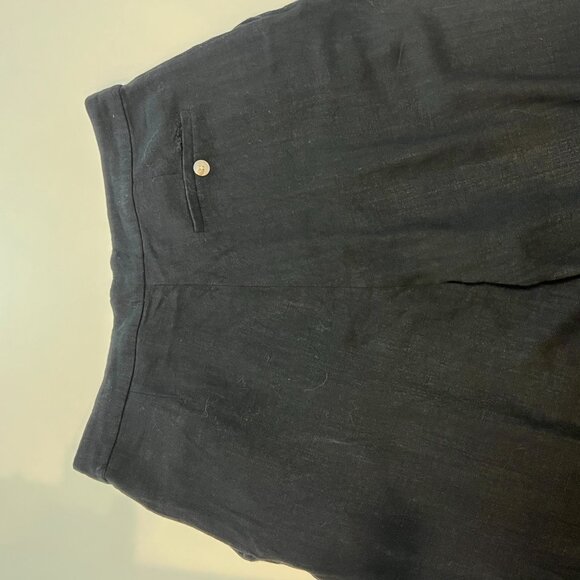 Nobody's Child Black Linen-blend Parker Wide Leg Trousers - US10 - Picture 7 of 7